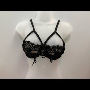 Agent Provocateur lace Demi cup bra with bows and grommets 34B